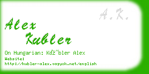 alex kubler business card